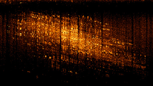 Side scan sonar image of debris field