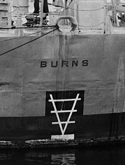 USS BURNS Transom